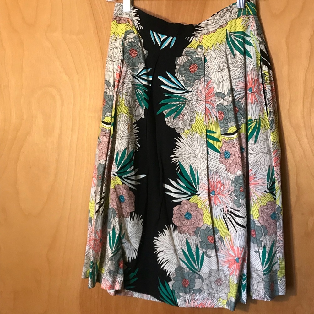 Anthropologie floral black skirt